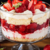 Strawberry shortcake trifle