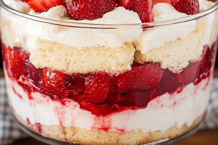Strawberry shortcake trifle