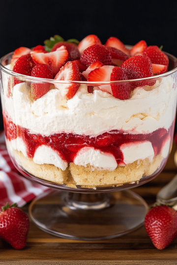 Strawberry shortcake trifle