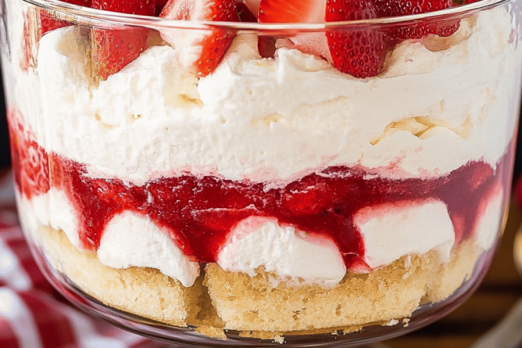 Strawberry shortcake trifle