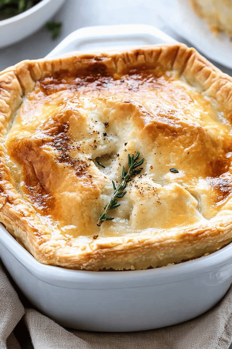 Turkey pot pie ingredients organized and measured on kitchen counter