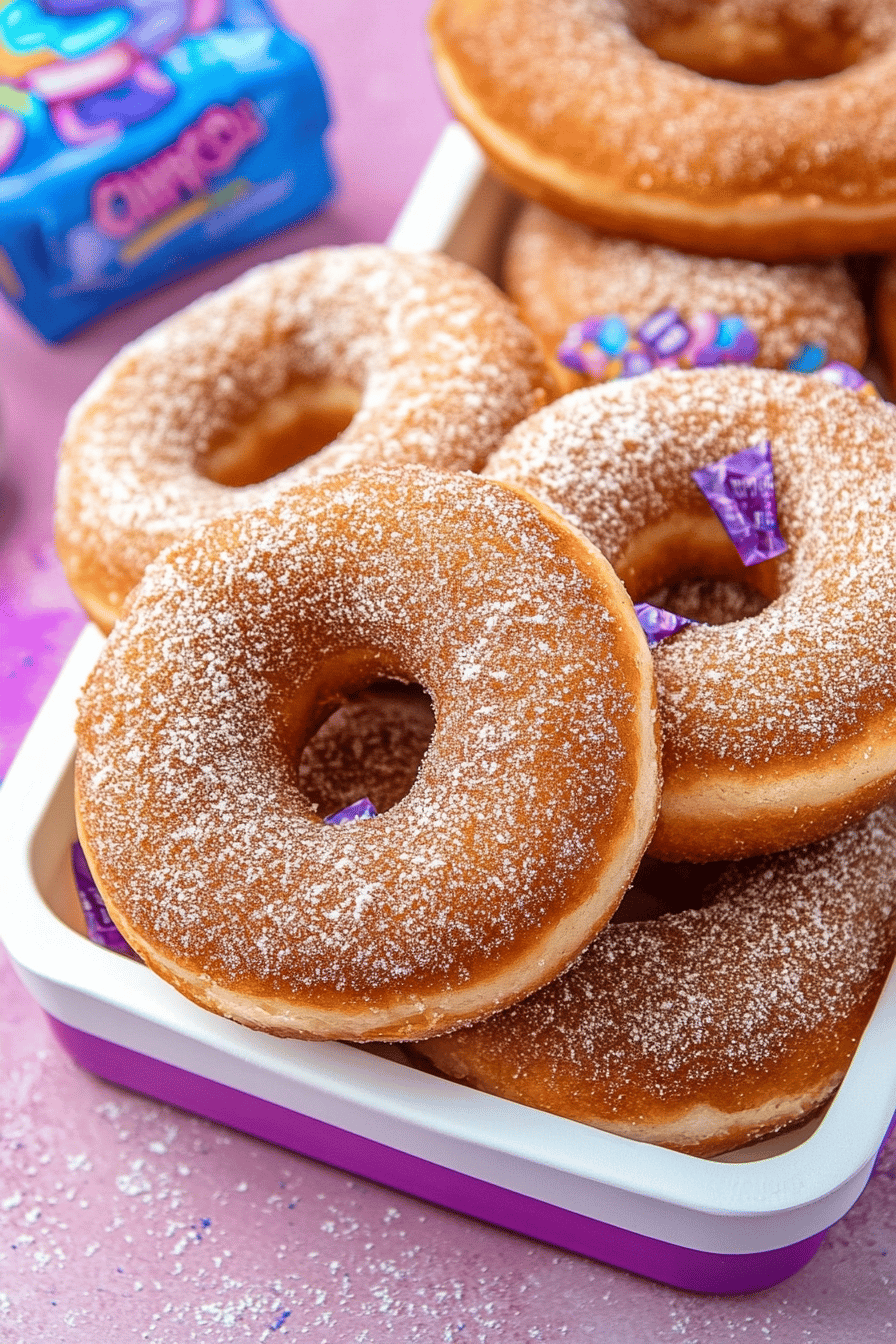 Uncrustables donuts slice on plate showing perfect texture and swirl pattern