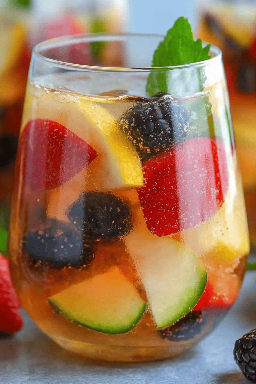 White Sangria Recipe ingredients organized and measured on kitchen counter