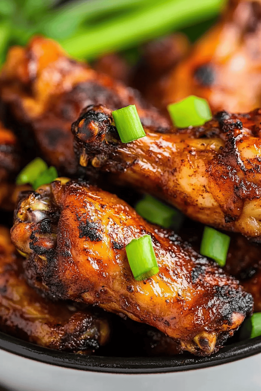 air fryer chicken wings slice on plate showing perfect texture and swirl pattern