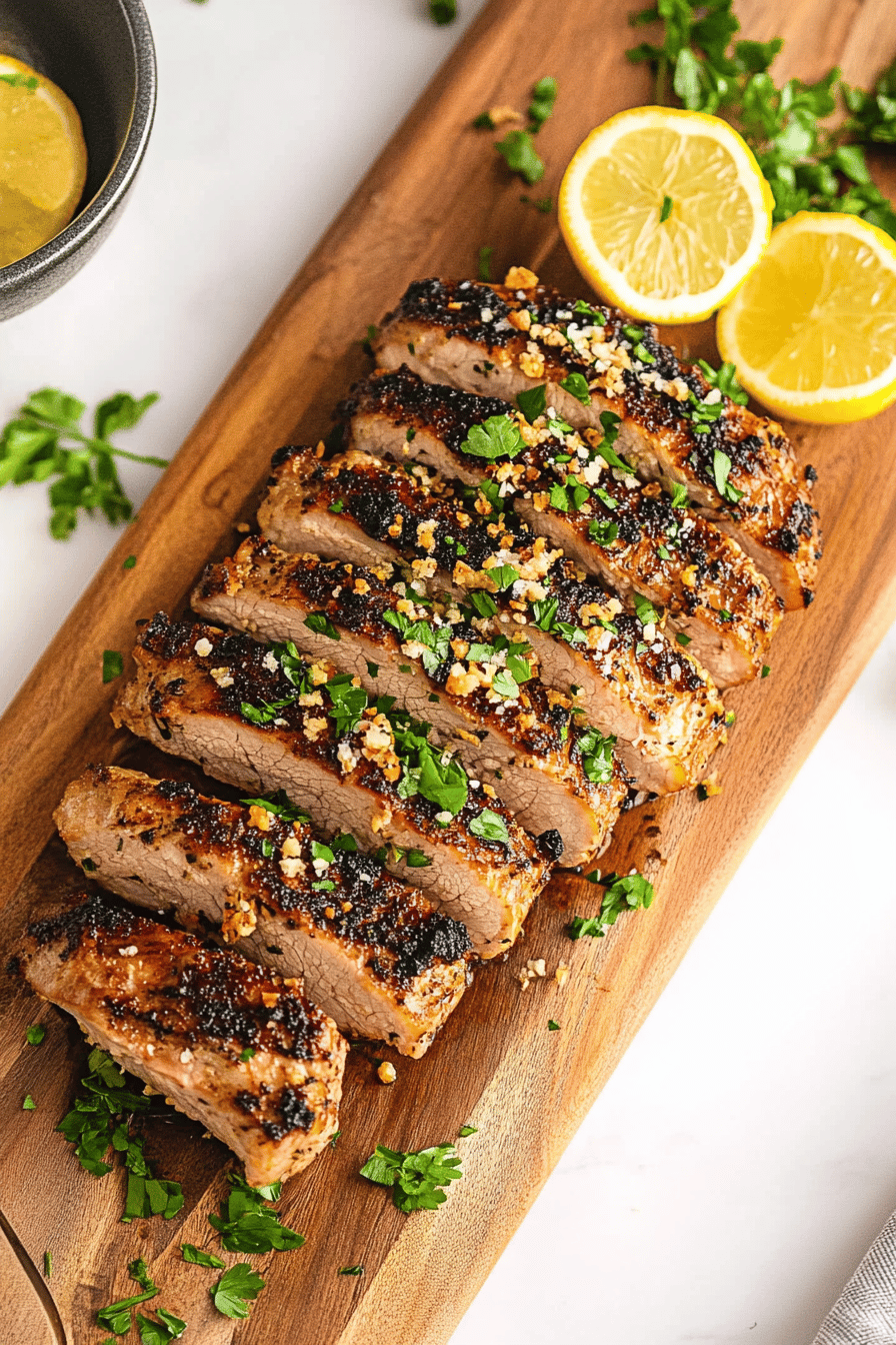 air fryer pork tenderloin ingredients organized and measured on kitchen counter