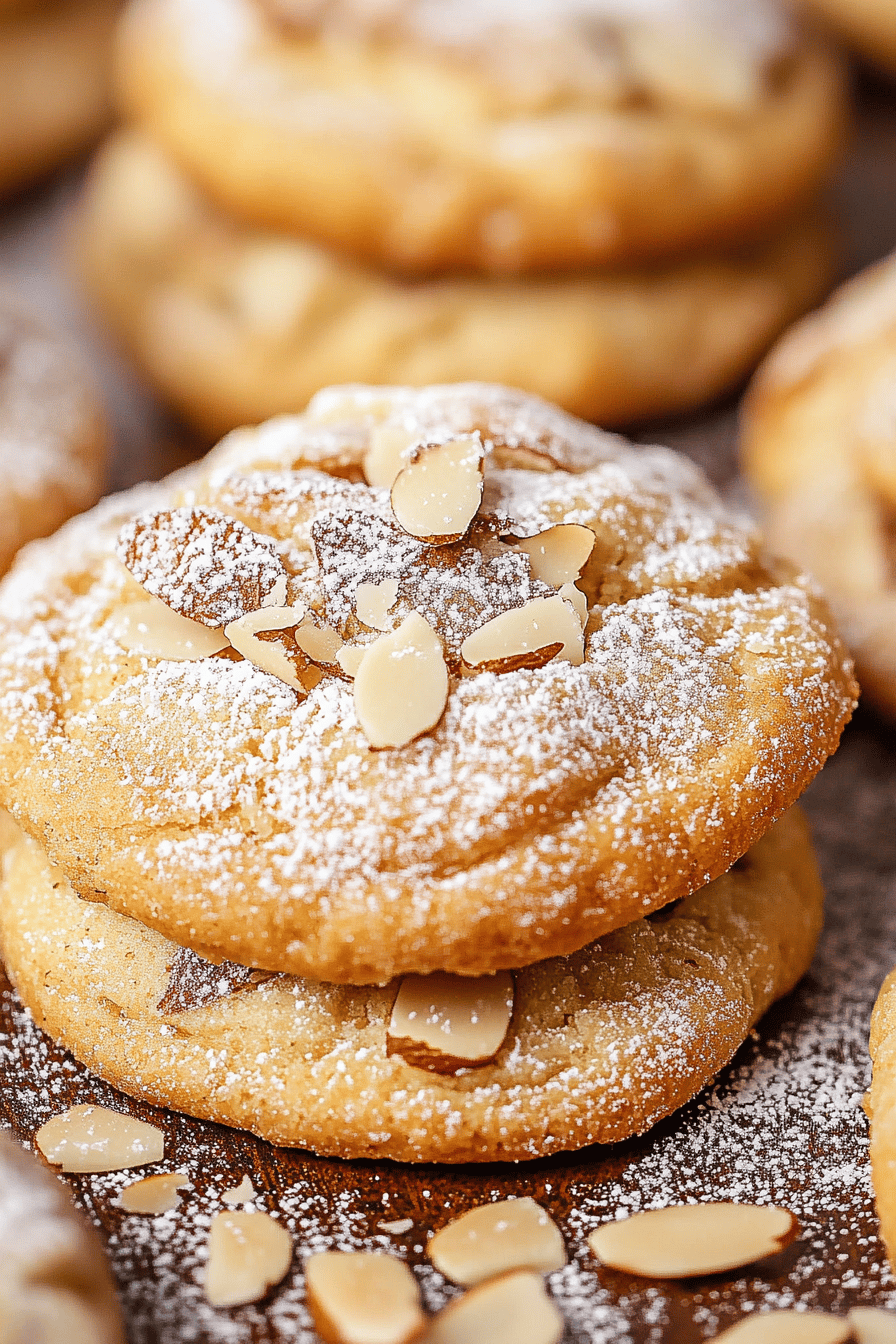 almond croissant cookies ingredients organized and measured on kitchen counter