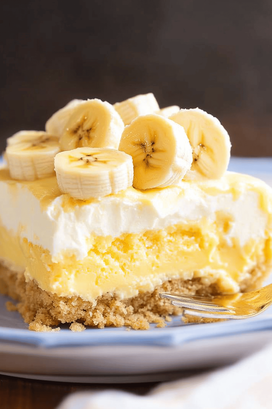 banana pudding poke cake ingredients organized and measured on kitchen counter