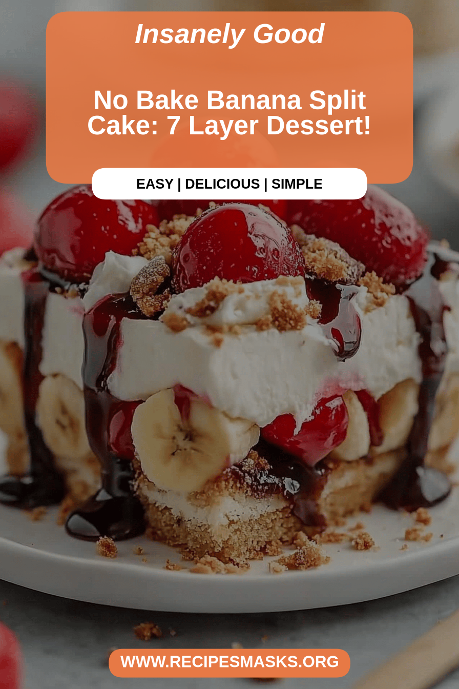 banana split cake final dish beautifully presented and ready to serve