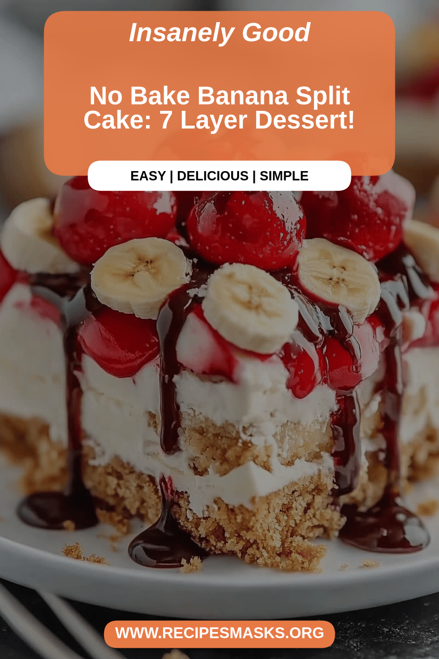 banana split cake final dish beautifully presented and ready to serve