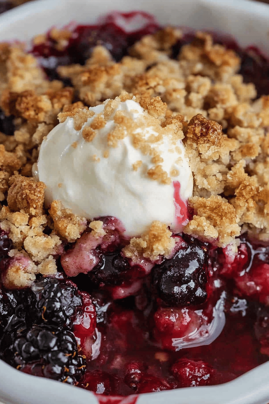 berry crisp ingredients organized and measured on kitchen counter