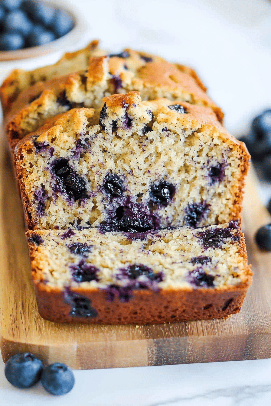 blueberry banana bread ingredients organized and measured on kitchen counter