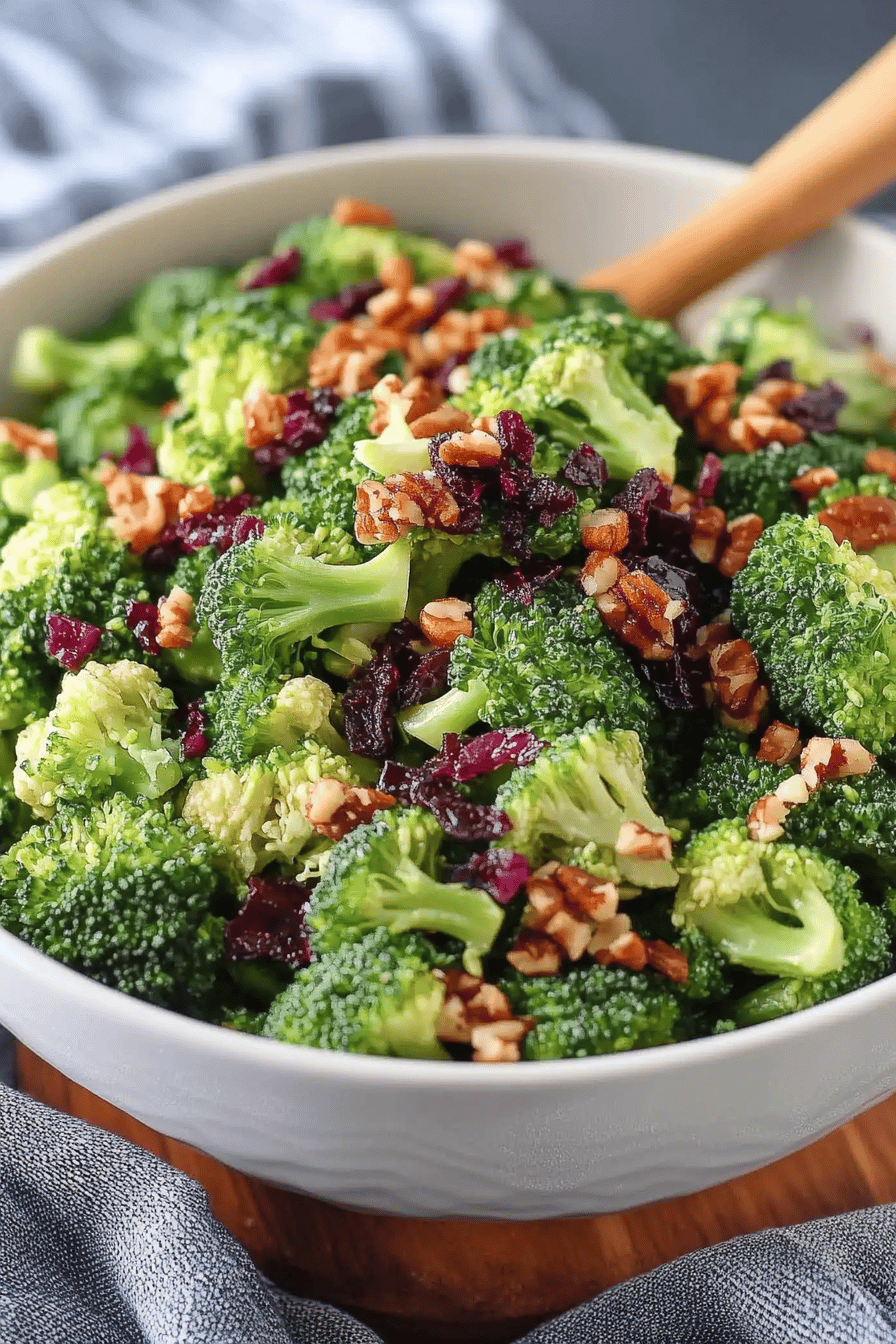 broccoli salad ingredients organized and measured on kitchen counter