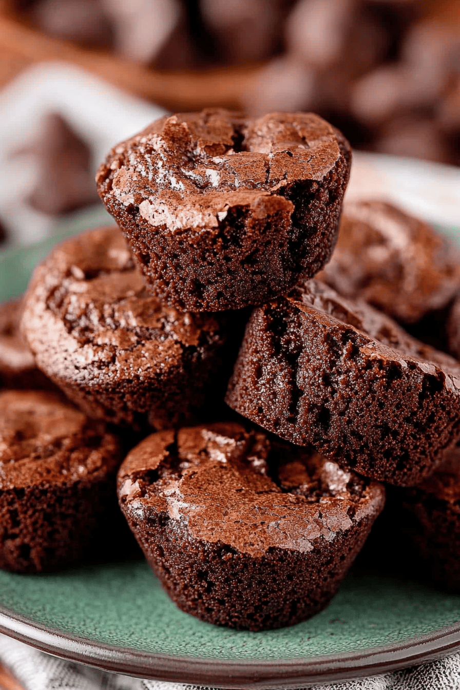 brownie bites slice on plate showing perfect texture and swirl pattern