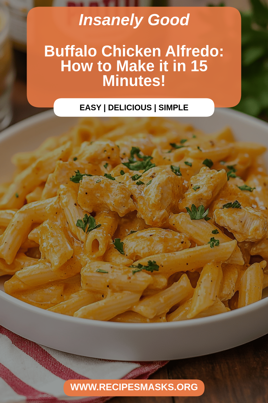 buffalo chicken alfredo final dish beautifully presented and ready to serve