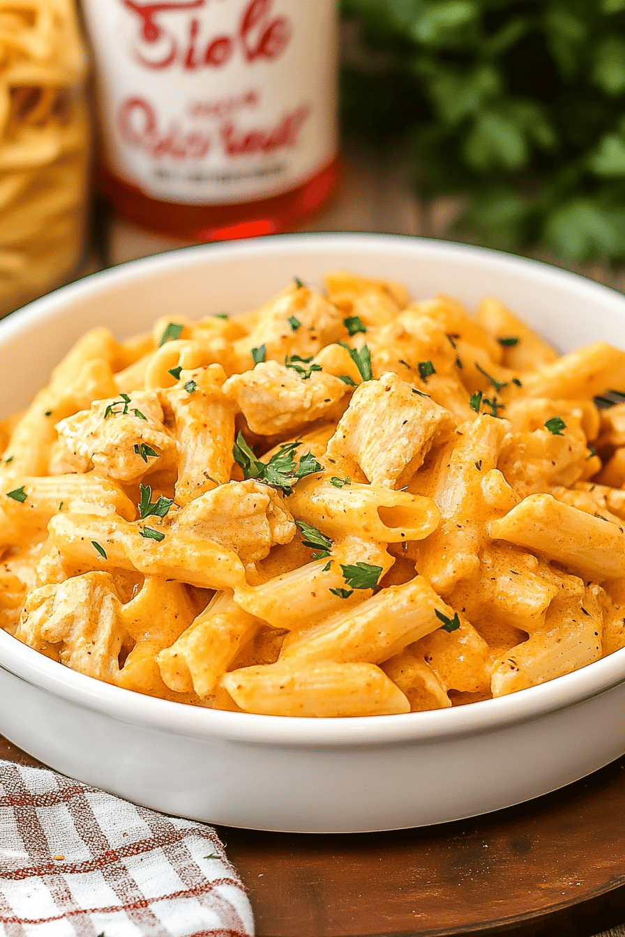 buffalo chicken alfredo slice on plate showing perfect texture and swirl pattern