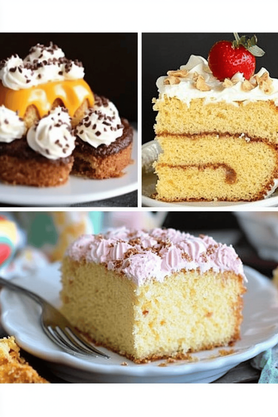 cake mix recipes ingredients organized and measured on kitchen counter