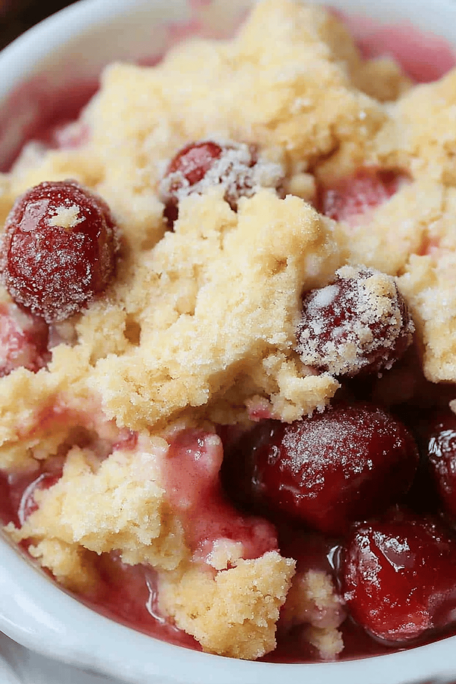 cherry cobbler slice on plate showing perfect texture and swirl pattern