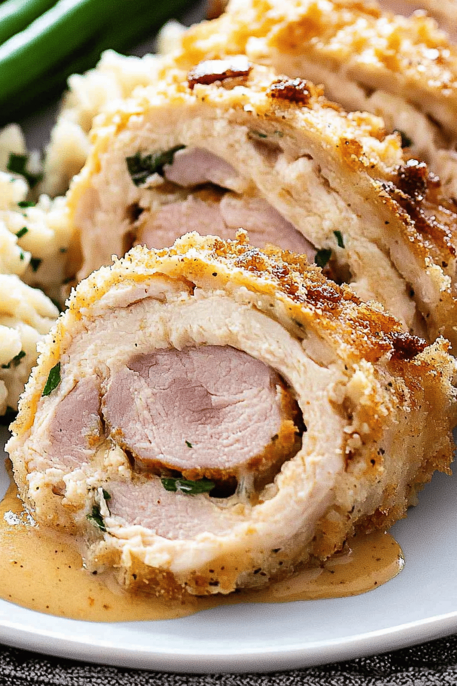 chicken cordon bleu ingredients organized and measured on kitchen counter