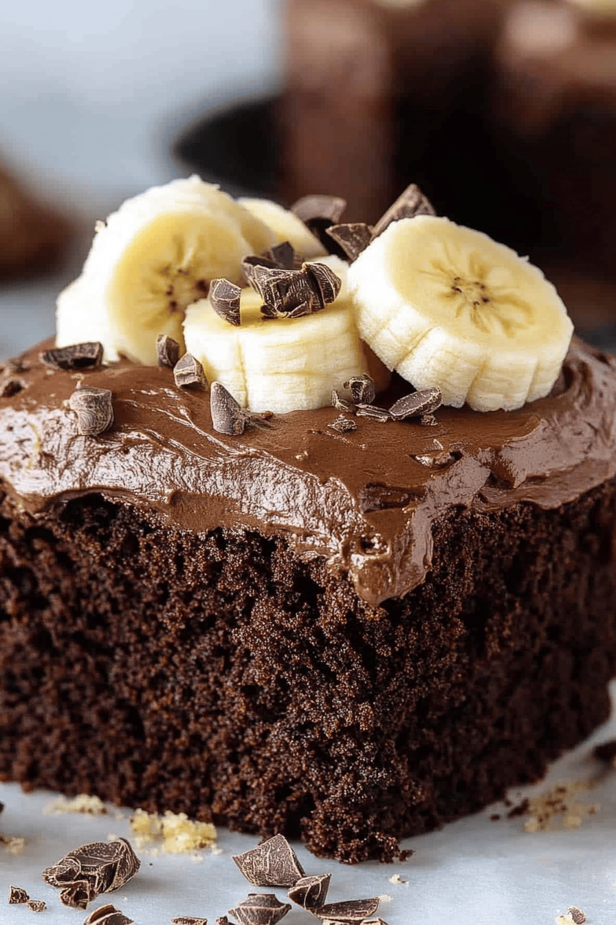 chocolate banana cake ingredients organized and measured on kitchen counter