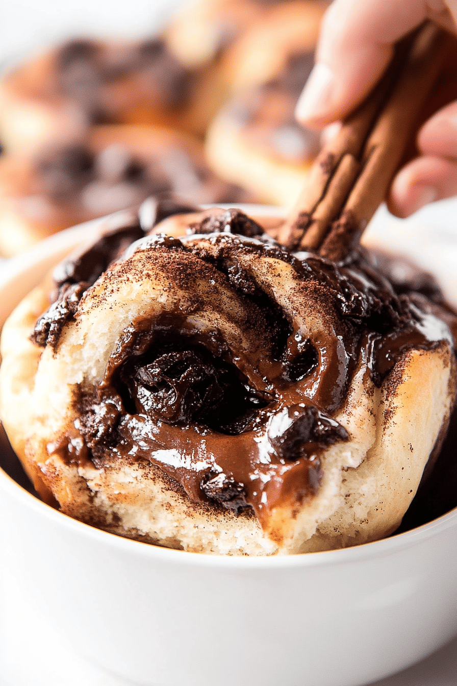 chocolate cinnamon rolls ingredients organized and measured on kitchen counter