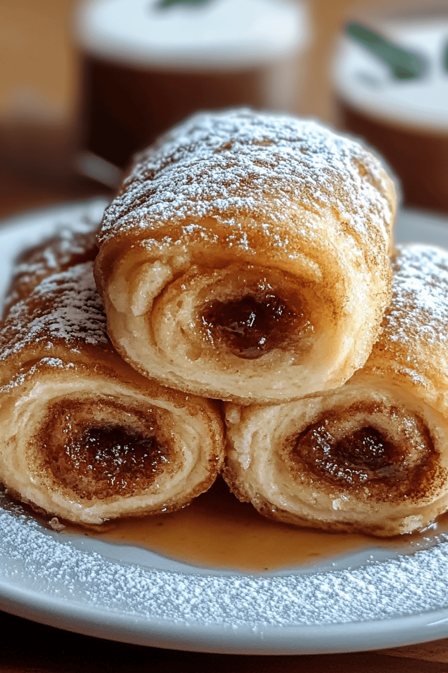 cinnamon roll french toast slice on plate showing perfect texture and swirl pattern