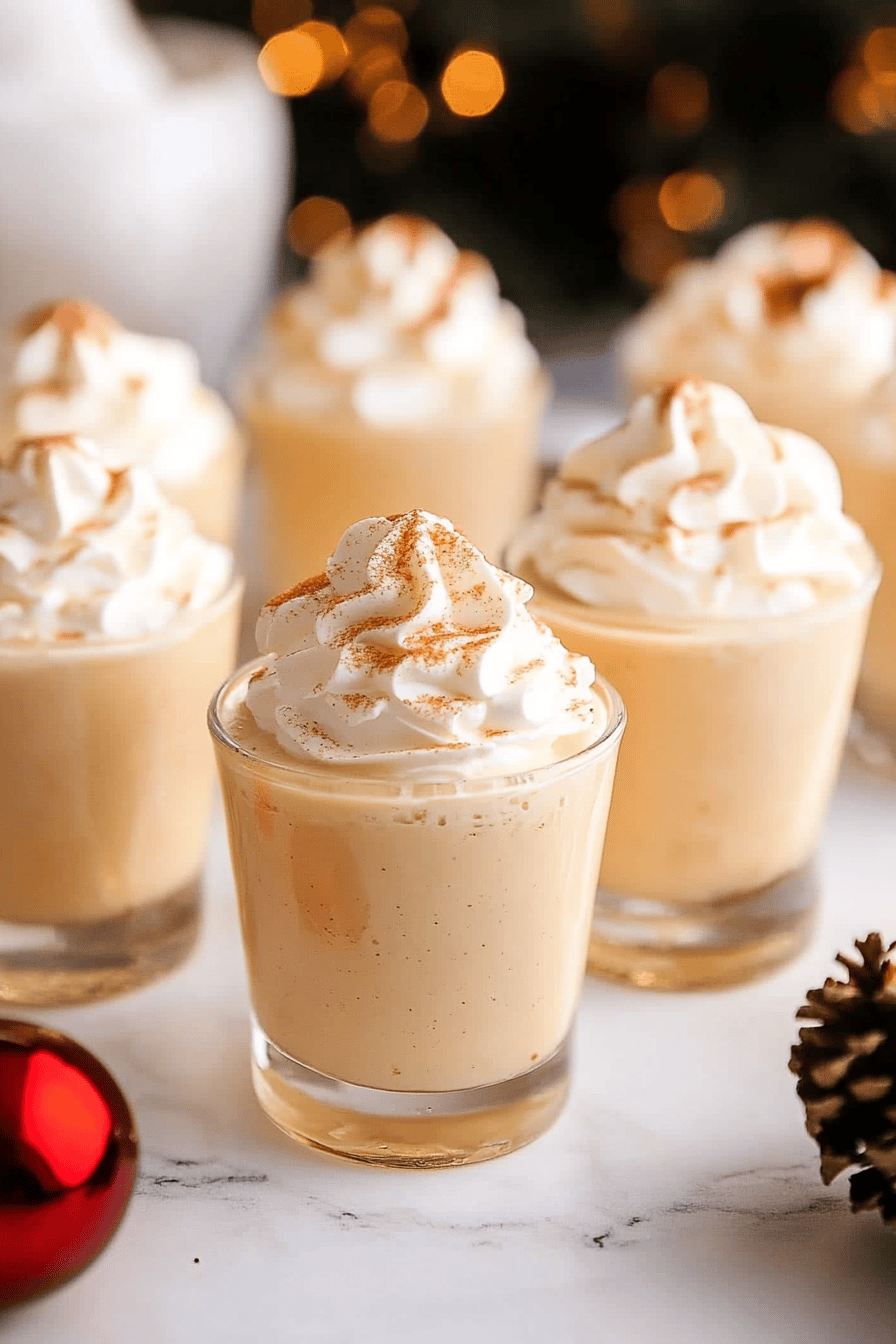 eggnog pudding shots slice on plate showing perfect texture and swirl pattern