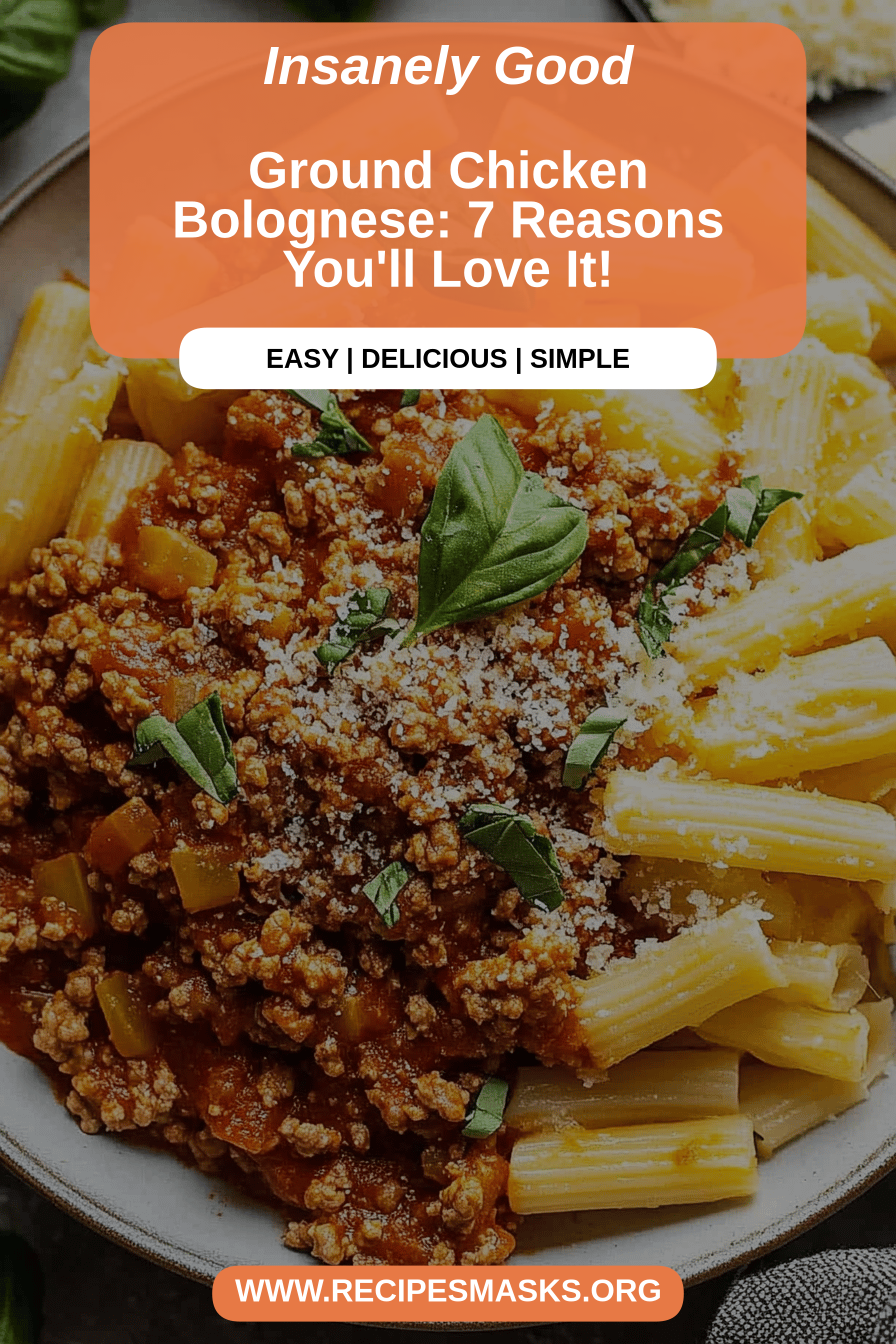 ground chicken bolognese final dish beautifully presented and ready to serve