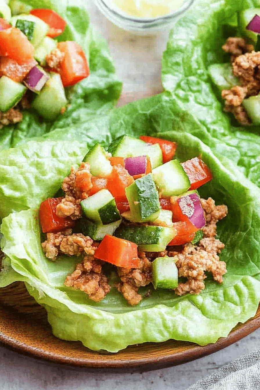 ground turkey lettuce wraps ingredients organized and measured on kitchen counter