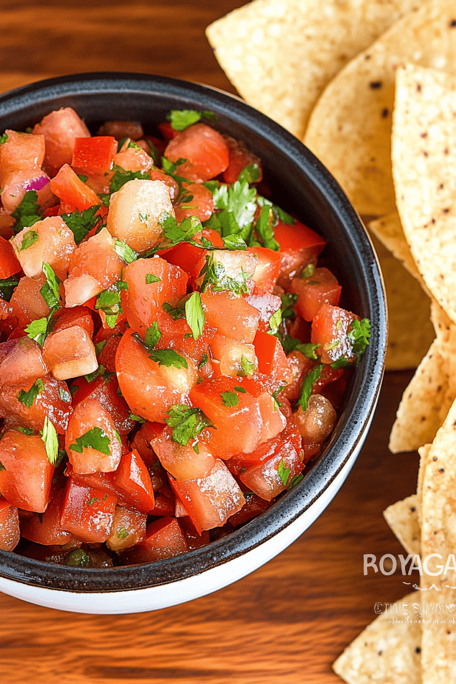 homemade salsa ingredients organized and measured on kitchen counter