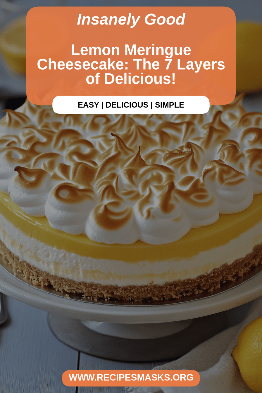 lemon meringue cheesecake final dish beautifully presented and ready to serve