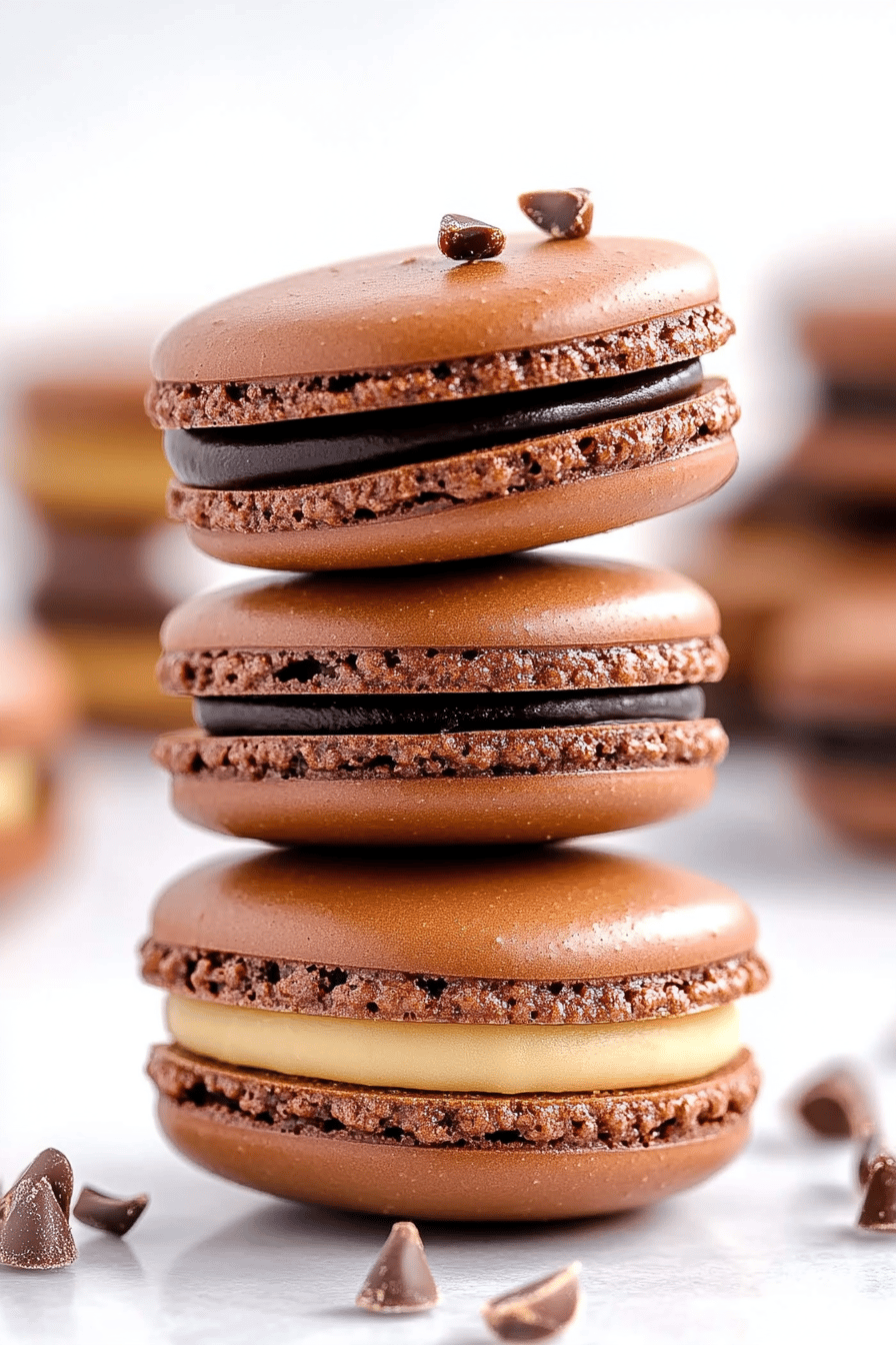 macarons slice on plate showing perfect texture and swirl pattern