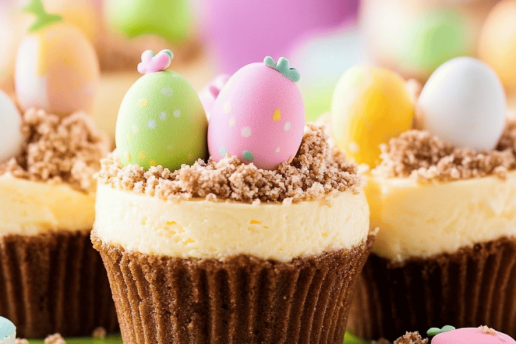 mini easter cheesecakes