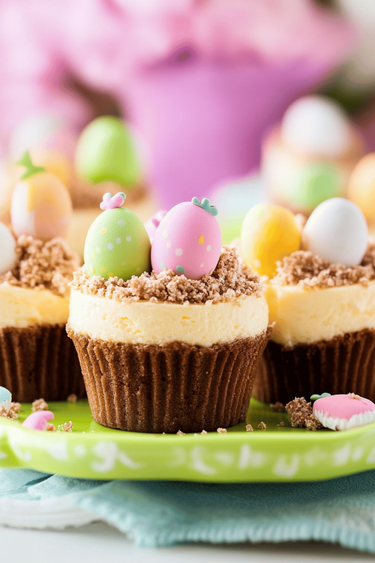 mini easter cheesecakes