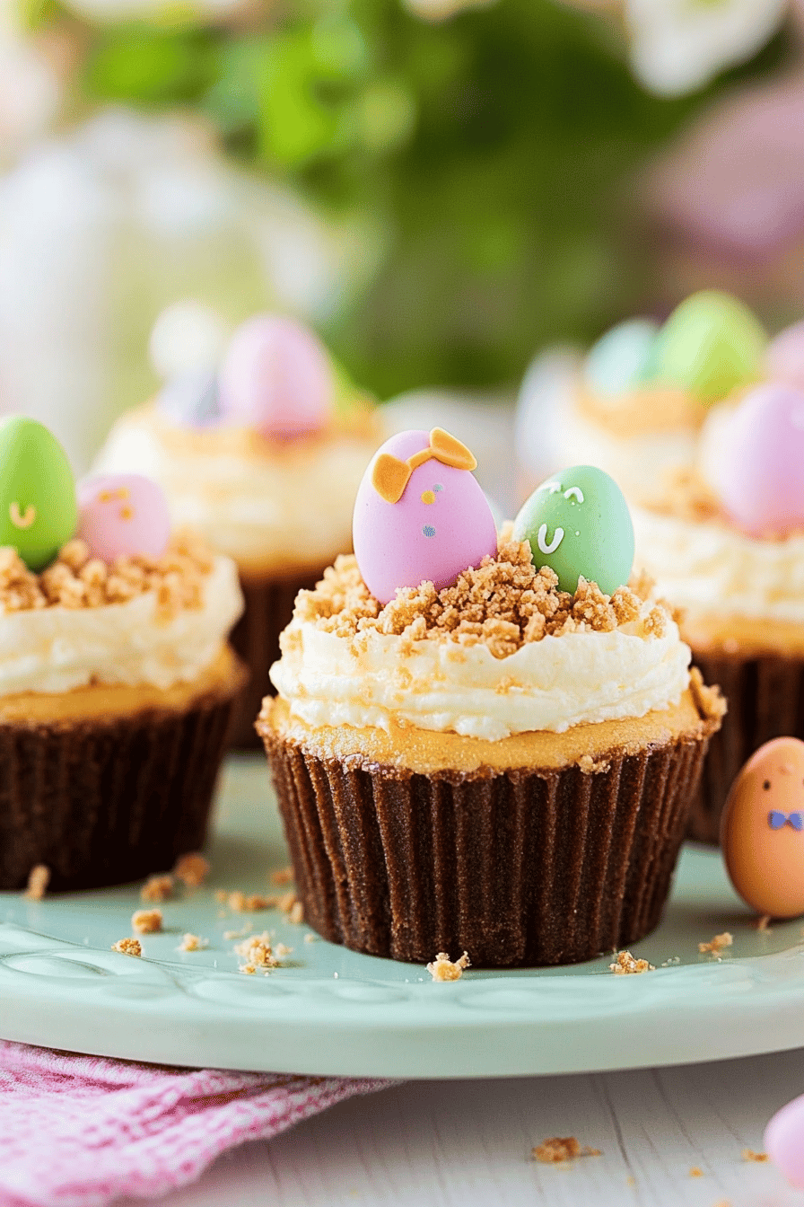 mini easter cheesecakes slice on plate showing perfect texture and swirl pattern