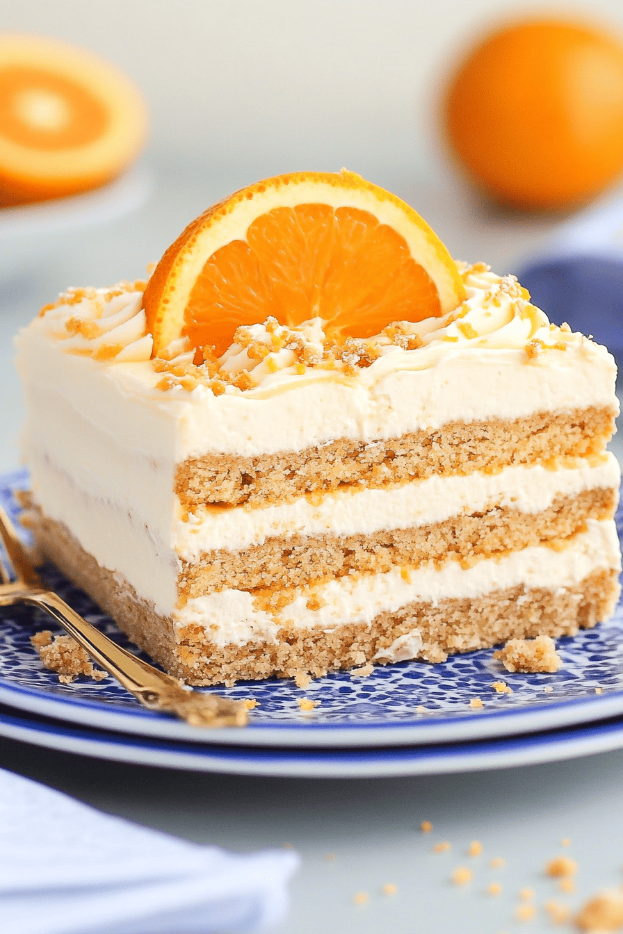 orange icebox cake ingredients organized and measured on kitchen counter