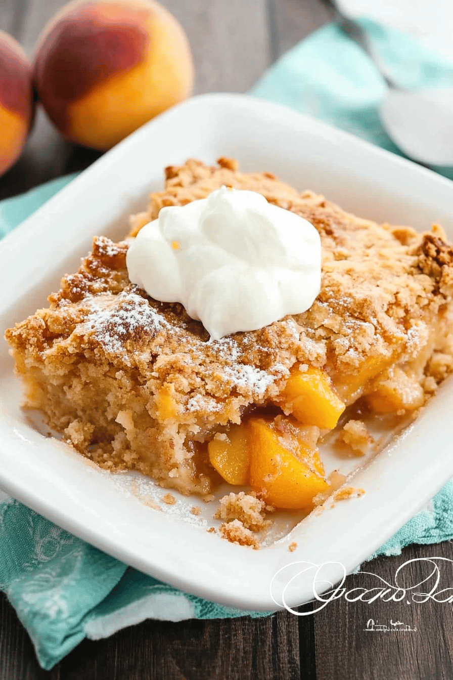 peach cobbler ingredients organized and measured on kitchen counter
