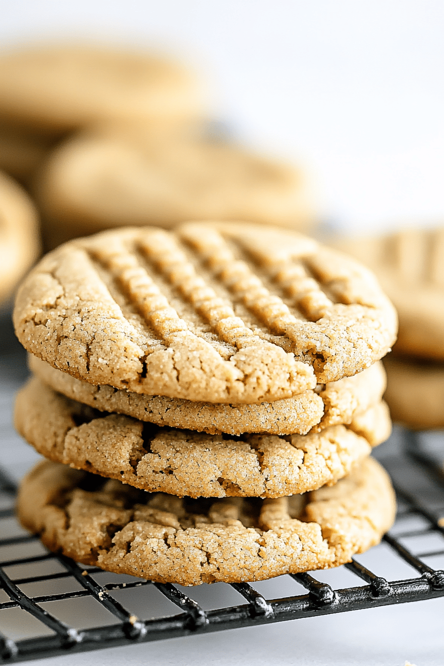 peanut butter cookies ingredients organized and measured on kitchen counter