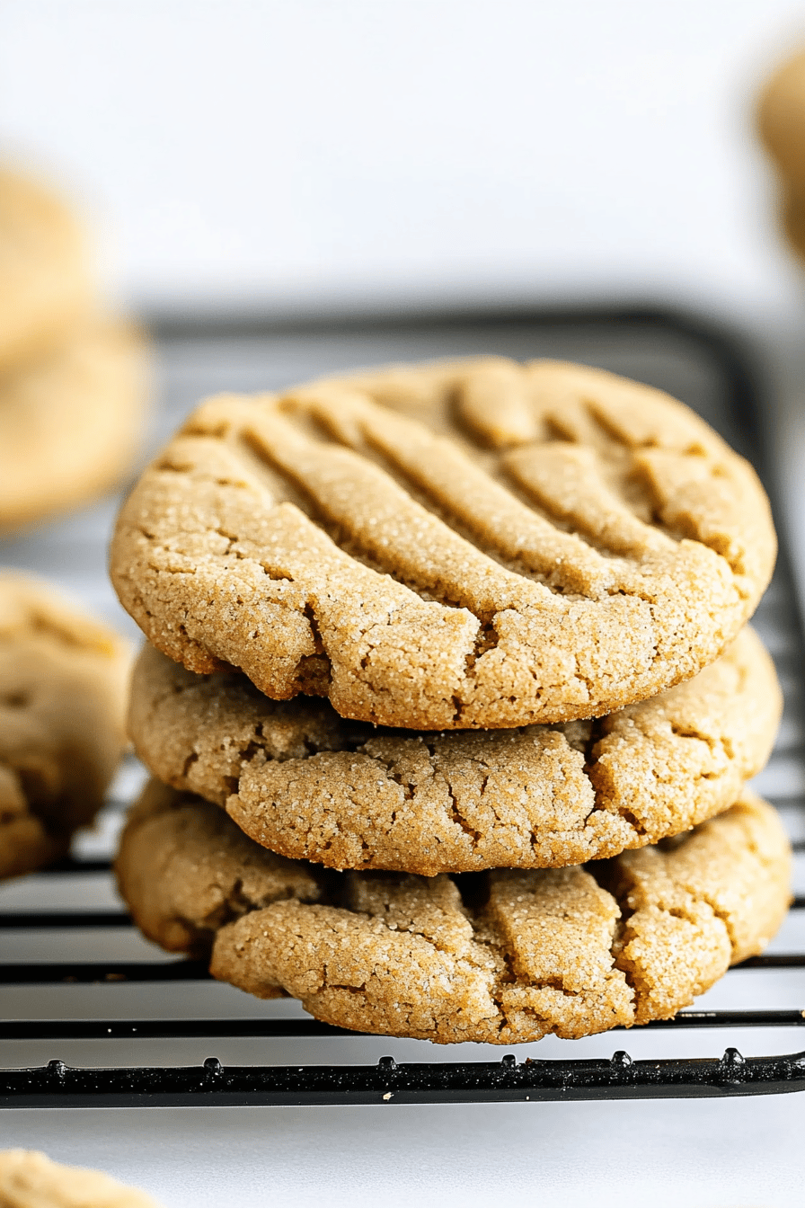peanut butter cookies slice on plate showing perfect texture and swirl pattern