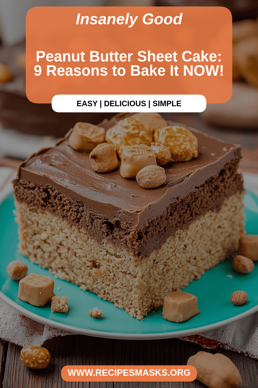peanut butter sheet cake final dish beautifully presented and ready to serve