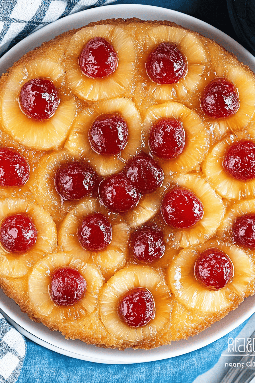 pineapple upside down cake ingredients organized and measured on kitchen counter