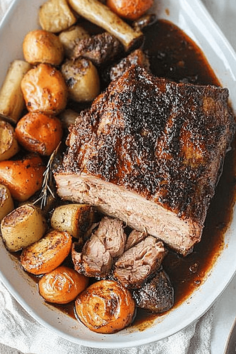 pork roast ingredients organized and measured on kitchen counter