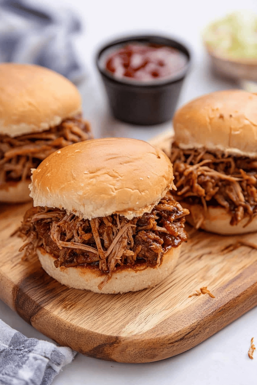 pulled pork and coleslaw ingredients organized and measured on kitchen counter