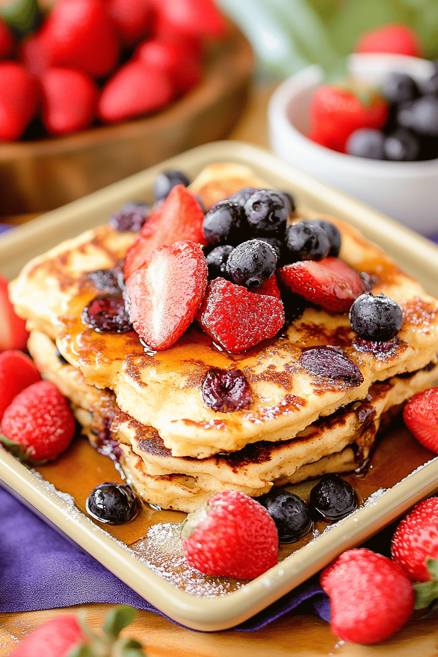 sheet pan pancakes slice on plate showing perfect texture and swirl pattern