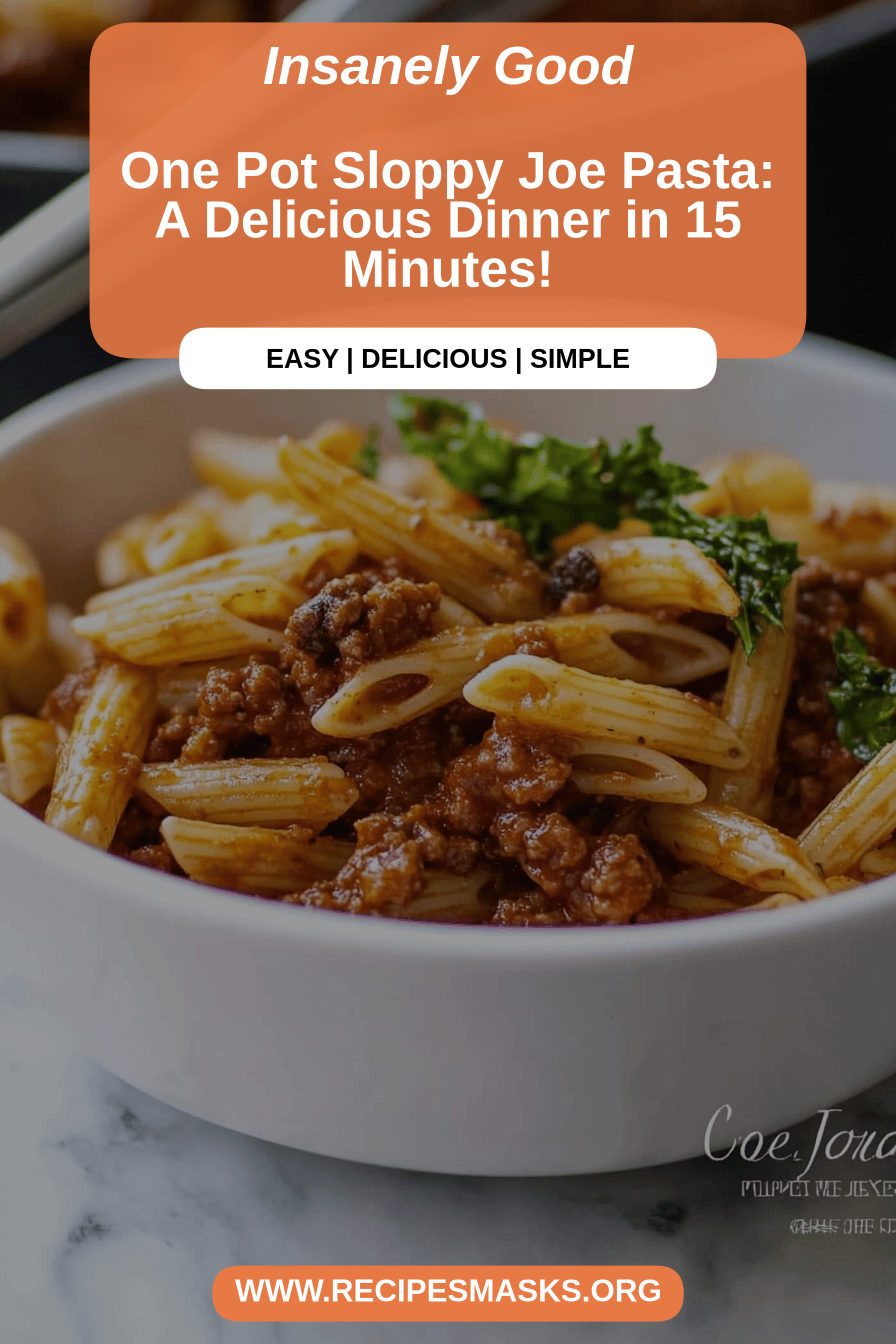 sloppy joe pasta final dish beautifully presented and ready to serve