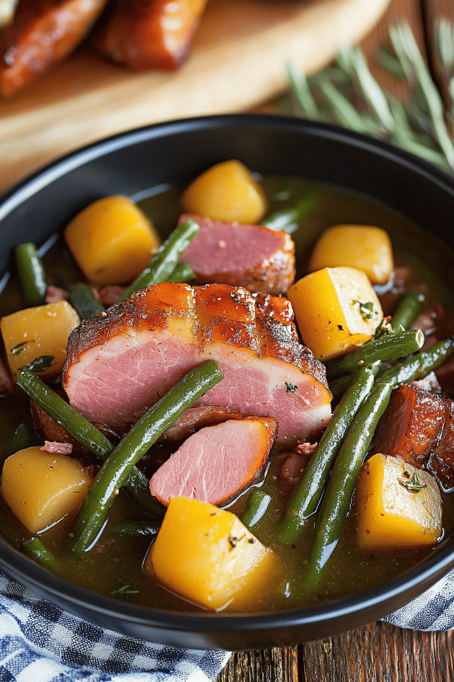 slow cooker ham ingredients organized and measured on kitchen counter