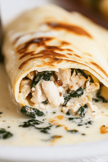 spinach chicken crepes