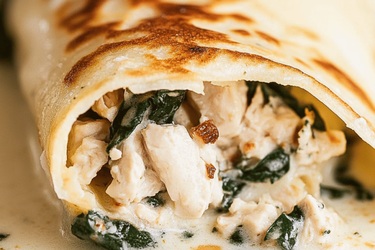 spinach chicken crepes