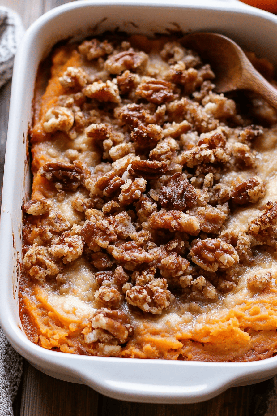sweet potato casserole ingredients organized and measured on kitchen counter