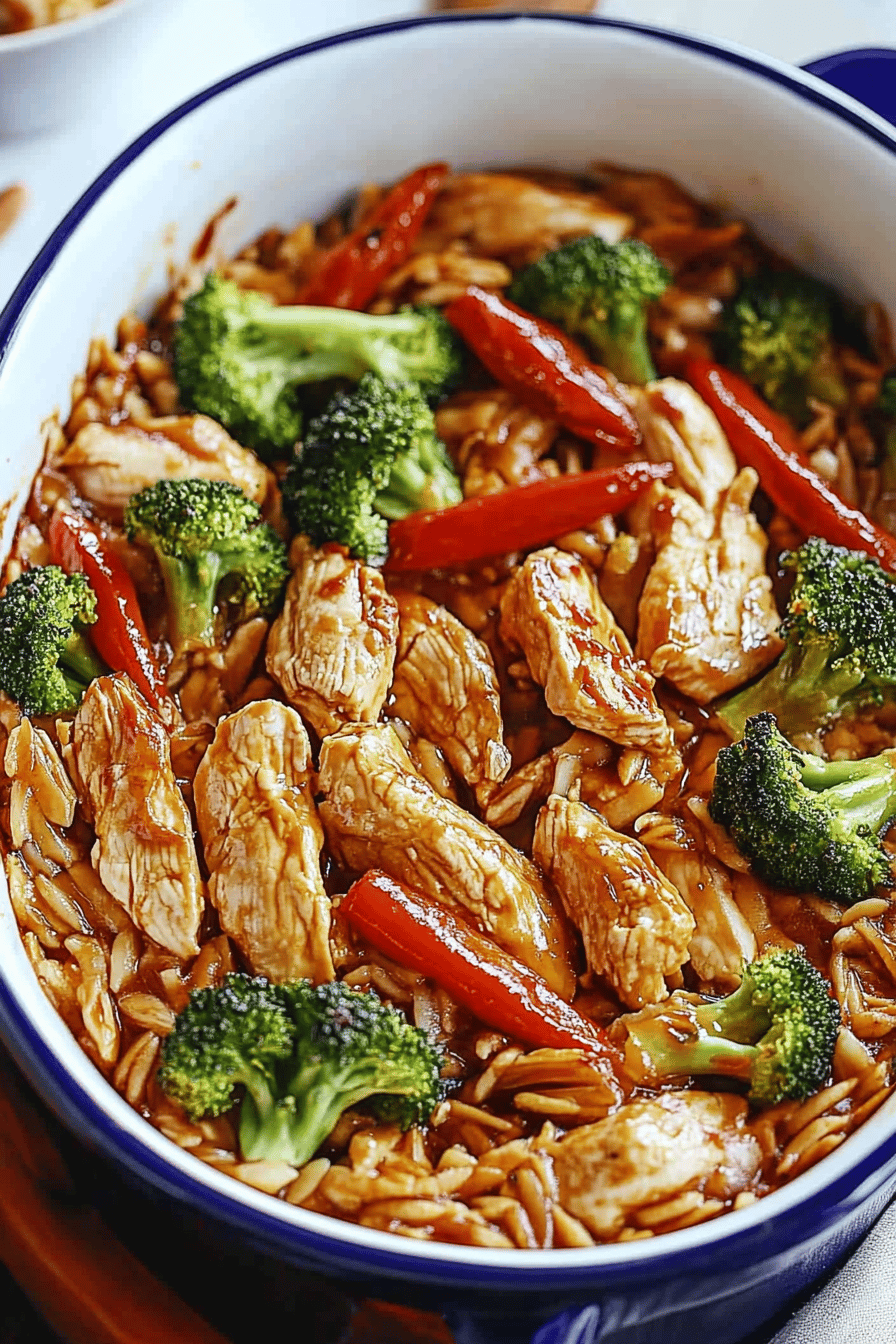 teriyaki chicken casserole slice on plate showing perfect texture and swirl pattern