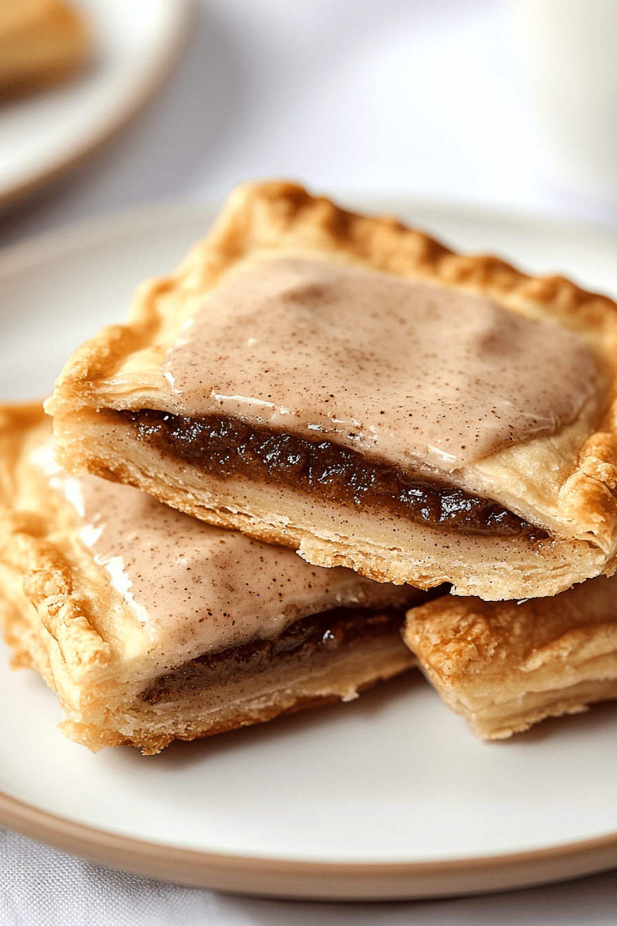 Brown Sugar Pop-Tarts slice on plate showing perfect texture and swirl pattern